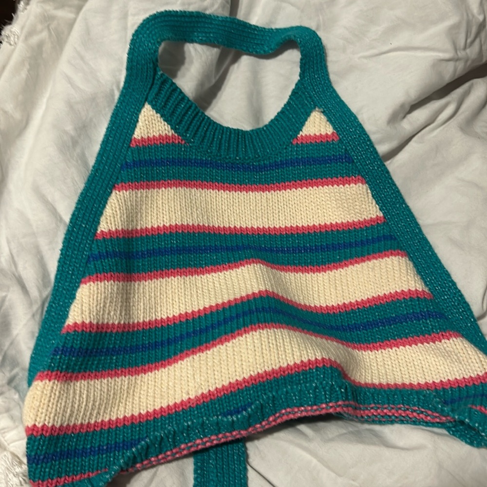 Zara knitted halter top w open back